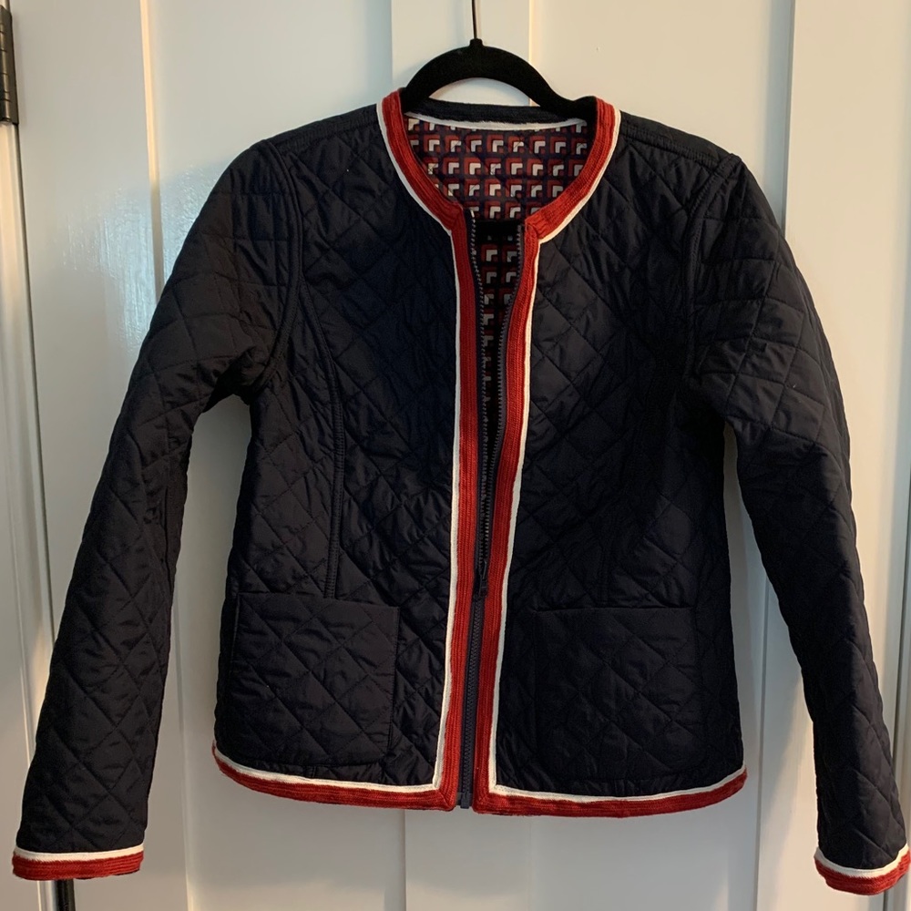 NWOT Talbots reversible quilted jacket navy